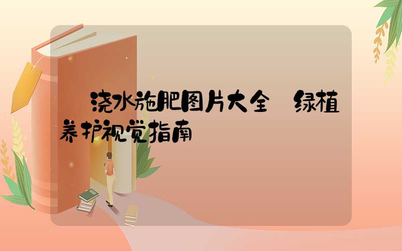 浇水施肥图片大全:绿植养护视觉指南